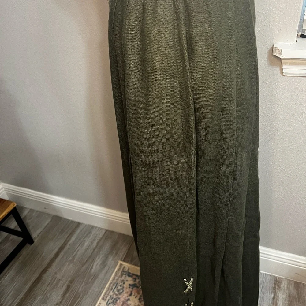 Alphorn Maxi Skirt Handmade Bead
Vintage Green Pleated Pockets elastic
Waist - Picture 7 of 15
